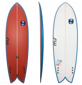 Surfboard Retro Fish MS Black Bass