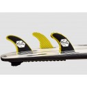 Dérives de surf Feather Fins Fiberglass Yellow & Black Click Tab