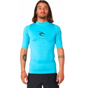 Team Pocket - Camiseta de Surf de Manga Corta con Protección Solar