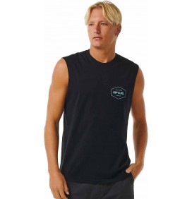 Camiseta Rip Curl STAPLER MUSCLE BLACK