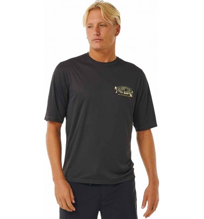 Camiseta UV Rip Curl MASON PIPE SURFLITE WASHED BLACK