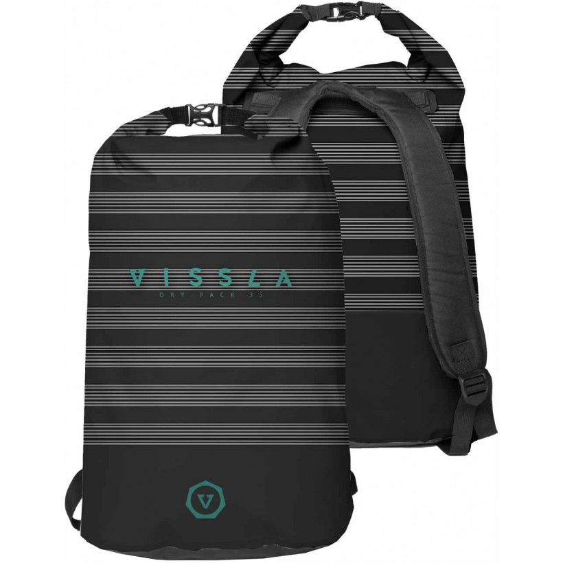 Vissla 7 Seas Dry Pack 35L  Lichte waterdichte tas Black Stripe