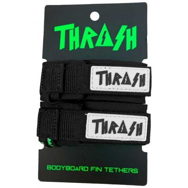 Imagén: Leash de Pé de pato de bodyboard Thrash Black Logo white