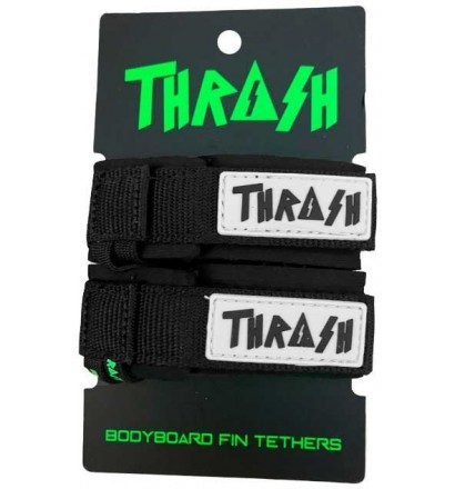 Leash de Pé de pato de bodyboard Thrash V-Grip Black Logo White