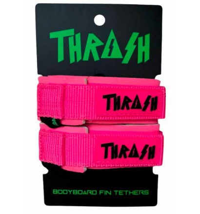 Leash de Pé de pato de bodyboard Thrash V-Grip Black Logo White