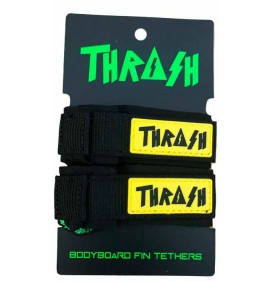 Leash de palmes de bodyboard Thrash V-Grip Black Logo White