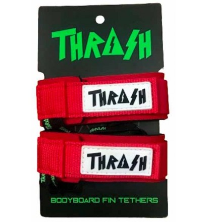 Leash de palmes de bodyboard Thrash V-Grip Black Logo White