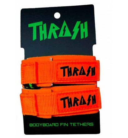 Leash de palmes de bodyboard Thrash V-Grip Black Logo White