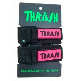 Leash de palmes de bodyboard Thrash V-Grip Black Logo White