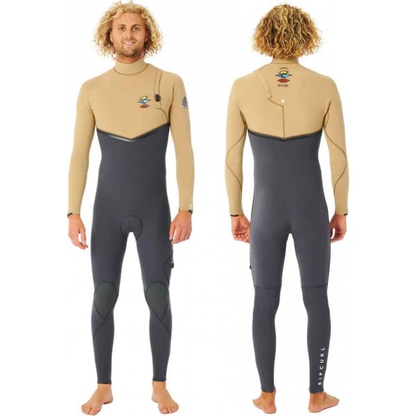 Imagén: 5/3mm Rip Curl E-Bomb Zip Free Wetsuit Black Dark Khaki