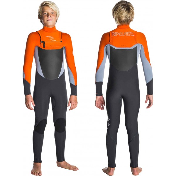 Imagén: Fato Surf Rip Curl Dawn Patrol 4/3mm Junior Grey/Orange