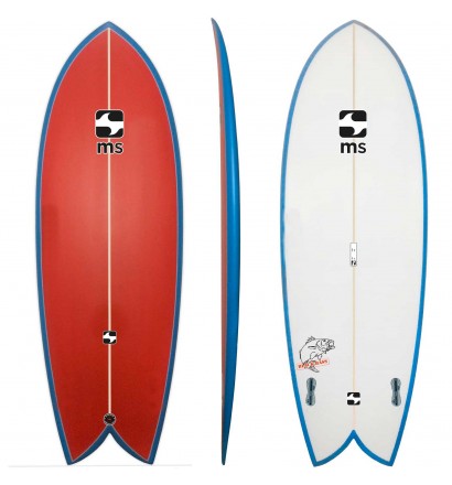 Surfboard Retro Fish MS Black Bass