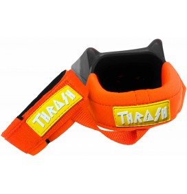 Thrash fin leash with heel pad Black/White